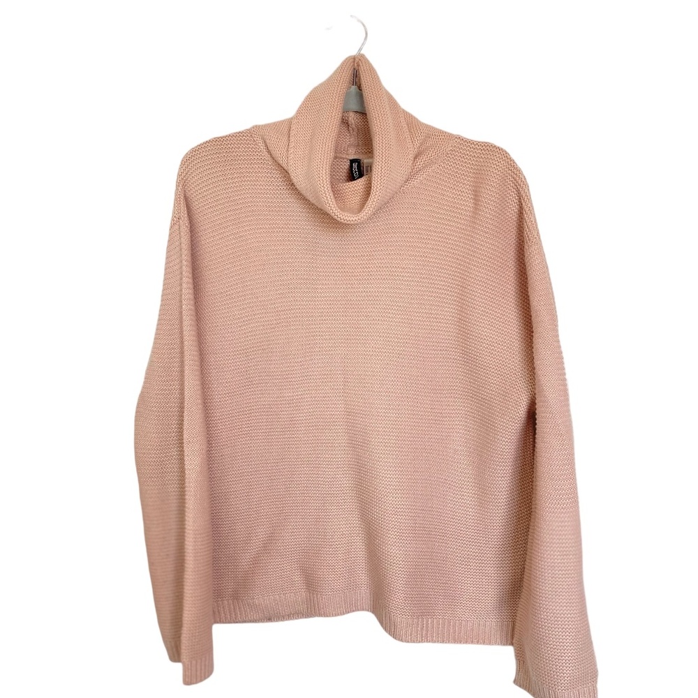 H&M Oversized Cable Knit Sweater, Pink, Size Small